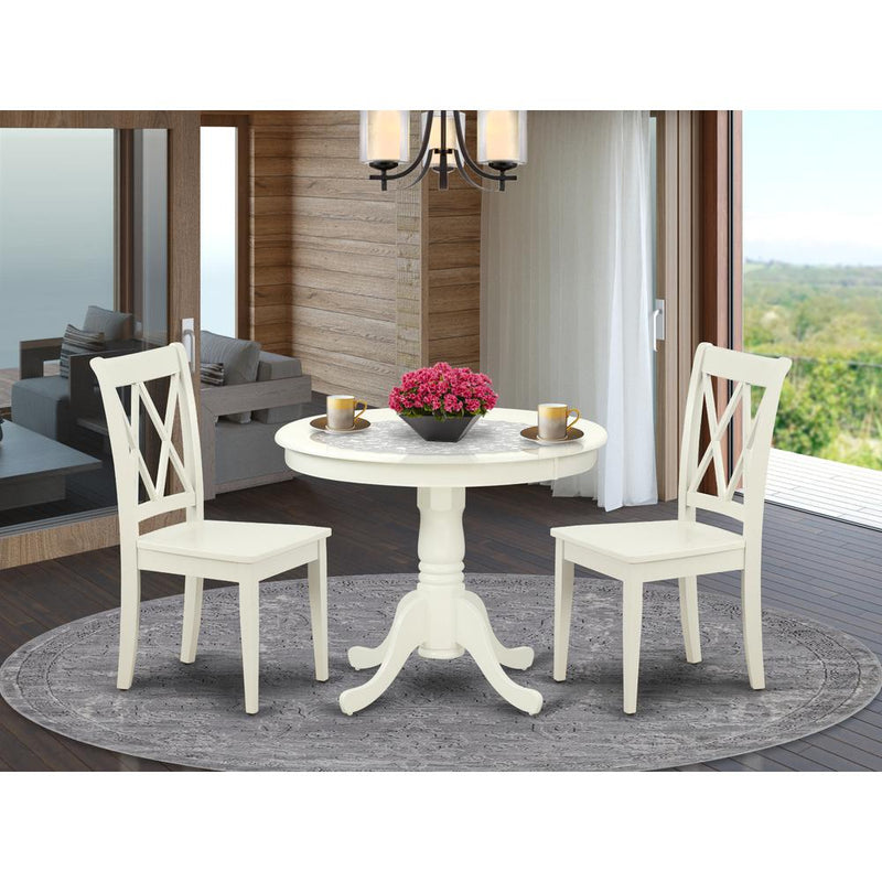 Dining Room Set Linen White ANCL3-LWH-W By East West Furniture | Dining Sets | Modishstore