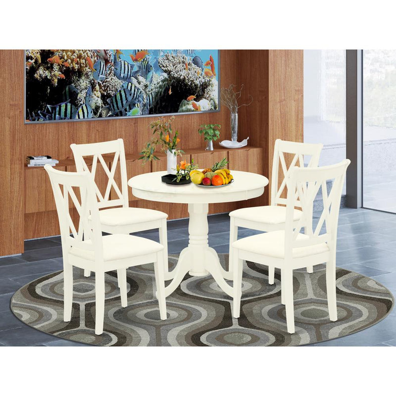Dining Room Set Linen White ANCL5-LWH-C By East West Furniture | Dining Sets | Modishstore
