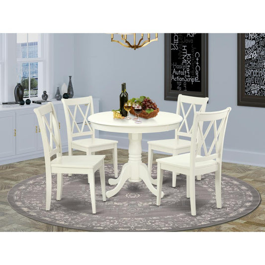 Dining Room Set Linen White ANCL5-LWH-W By East West Furniture | Dining Sets | Modishstore
