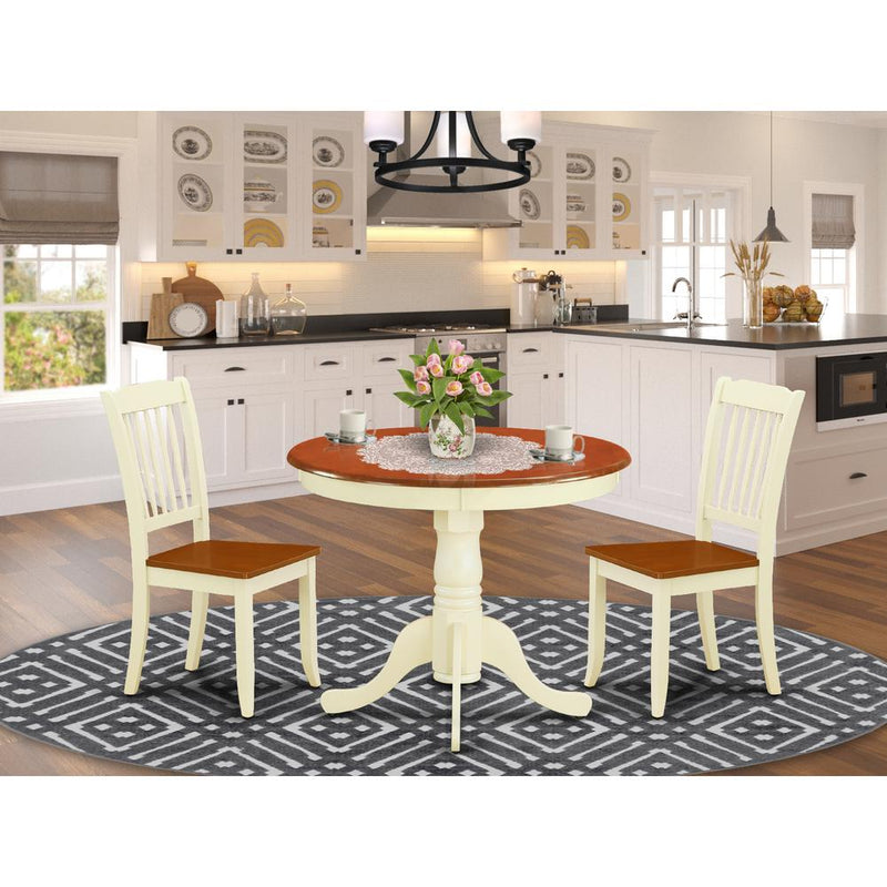Dining Room Set Buttermilk & Cherry ANDA3-BMK-W By East West Furniture | Dining Sets | Modishstore