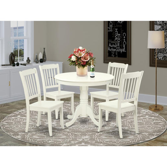 Dining Room Set Linen White ANDA5-LWH-W By East West Furniture | Dining Sets | Modishstore