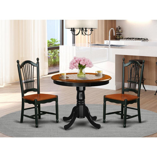 Dining Room Set Black & Cherry ANDO3-BCH-W By East West Furniture | Dining Sets | Modishstore