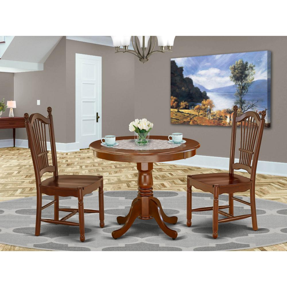 Dining Room Set Mahogany ANDO3-MAH-W By East West Furniture | Dining Sets | Modishstore