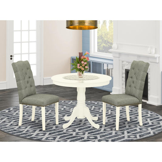 Dining Room Set Linen White ANEL3 - LWH - 07 By East West Furniture | Dining Sets | Modishstore