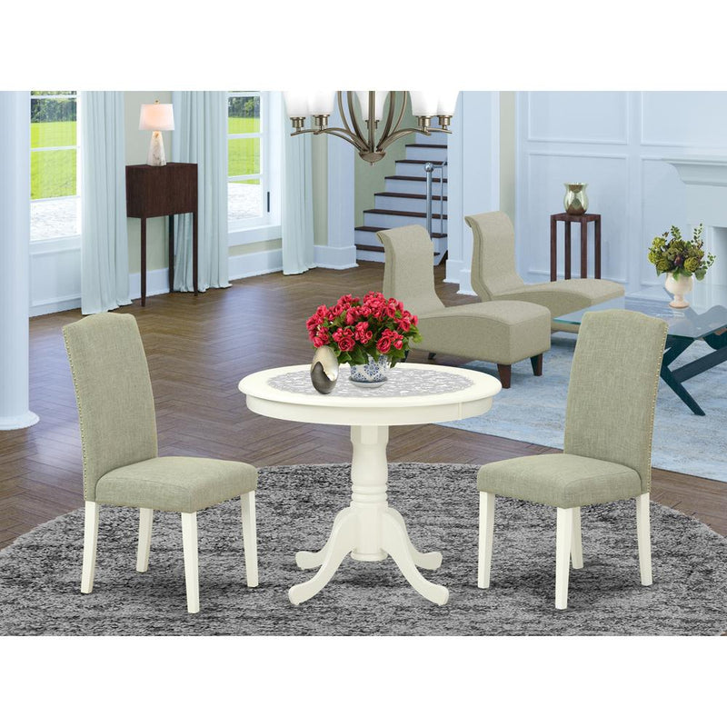 Dining Room Set Linen White ANEN3-LWH-06 By East West Furniture | Dining Sets | Modishstore
