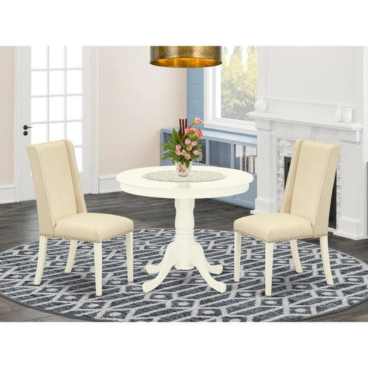 Dining Room Set Linen White ANFL3 - LWH - 01 By East West Furniture | Dining Sets | Modishstore