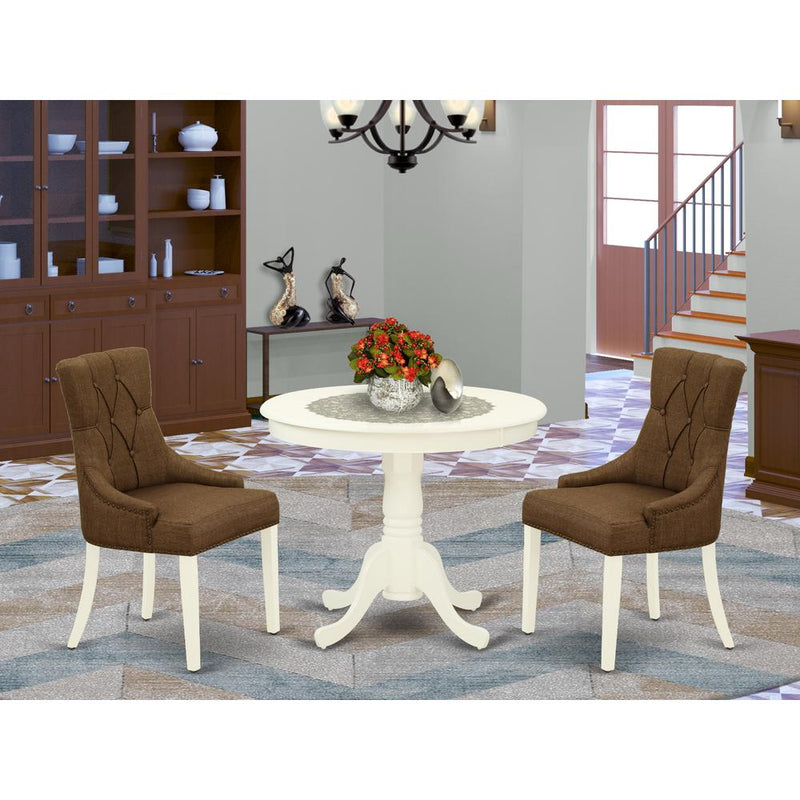 Dining Room Set Linen White ANFR3-LWH-18 By East West Furniture | Dining Sets | Modishstore