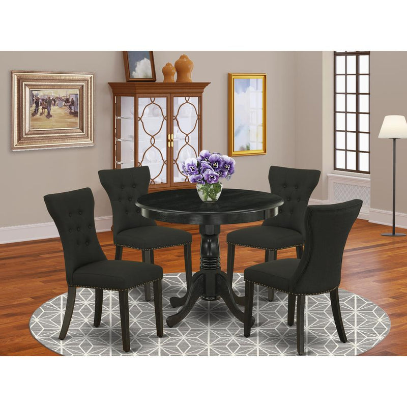 Dining Room Set Wirebrushed Black ANGA5 - ABK - 24 By East West Furniture | Dining Sets | Modishstore