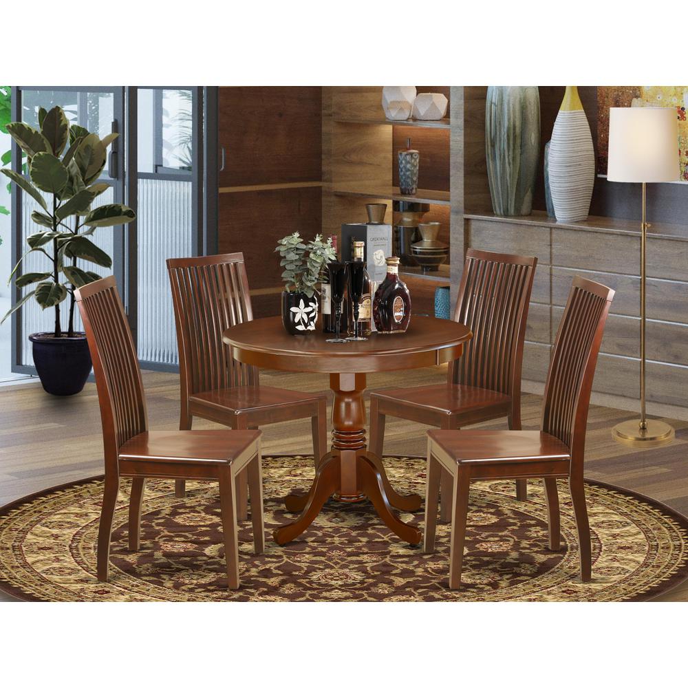 Dining Room Set Mahogany ANIP5-MAH-W By East West Furniture | Dining Sets | Modishstore