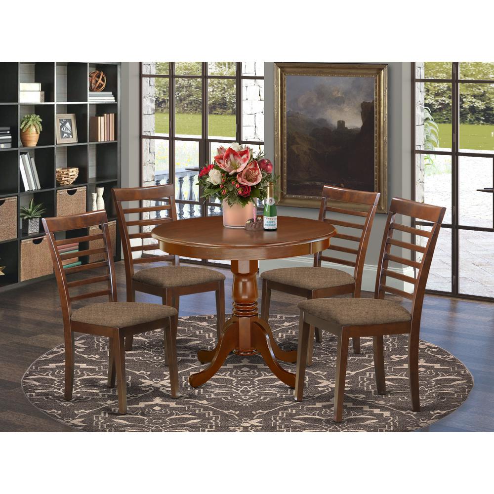 Dining Room Set Mahogany ANML5-MAH-C By East West Furniture | Dining Sets | Modishstore