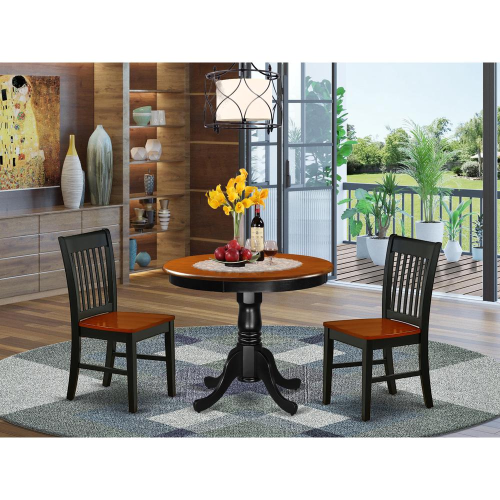 Dining Room Set Black & Cherry ANNO3-BCH-W By East West Furniture | Dining Sets | Modishstore