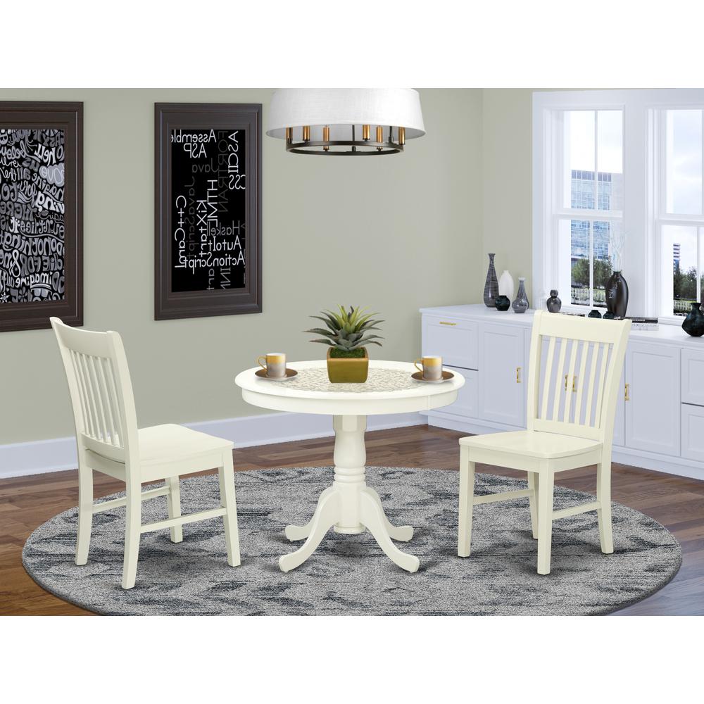 Dining Room Set Linen White ANNO3-LWH-W By East West Furniture | Dining Sets | Modishstore