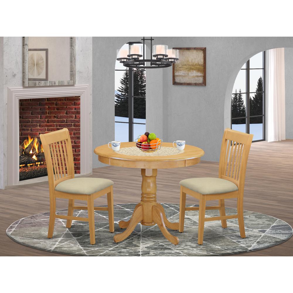 3 Pc Table And Chair Set - Kitchen Table And 2 Dining Chairs By East West Furniture | Dining Sets | Modishstore - 2