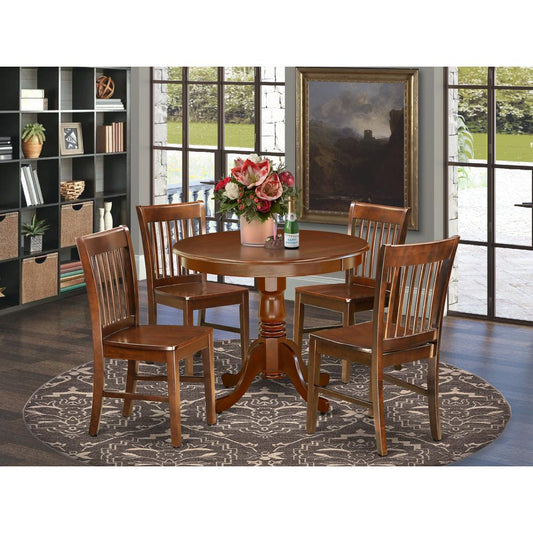 Dining Room Set Mahogany ANNO5-MAH-W By East West Furniture | Dining Sets | Modishstore