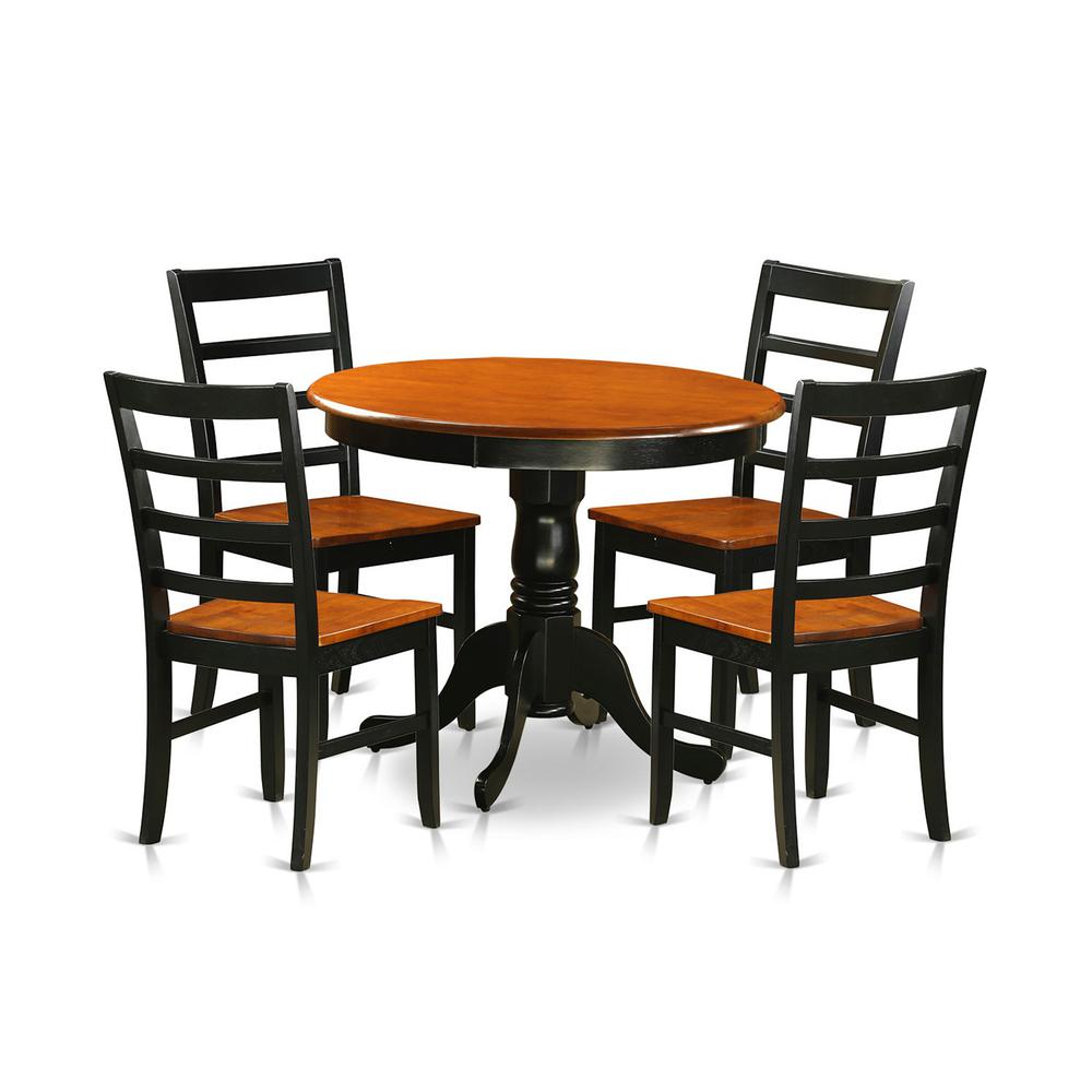 Dining Furniture Set - 5 Pcs With 4 Wooden Chairs In Black By East West Furniture | Dining Sets | Modishstore - 2