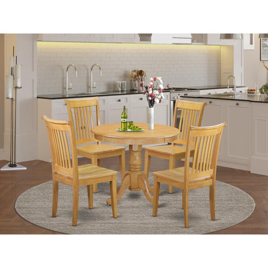 Dining Room Set Oak ANPO5-OAK-W By East West Furniture | Dining Sets | Modishstore