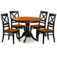 Dining Set - 5 Pcs With 4 Wood Chairs By East West Furniture - Anqu5-Blk-W | Dining Sets | Modishstore - 2