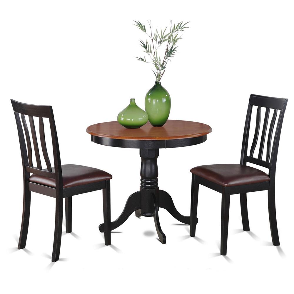 3 Pc Kitchen Table Set-Breakfast Nook With 2 Kitchen Dining Chairs By East West Furniture | Dining Sets | Modishstore - 2