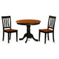 Dining Set - 3 Pcs With 2 Wood Chairs By East West Furniture - Anti3-Blk-W | Dining Sets | Modishstore - 2