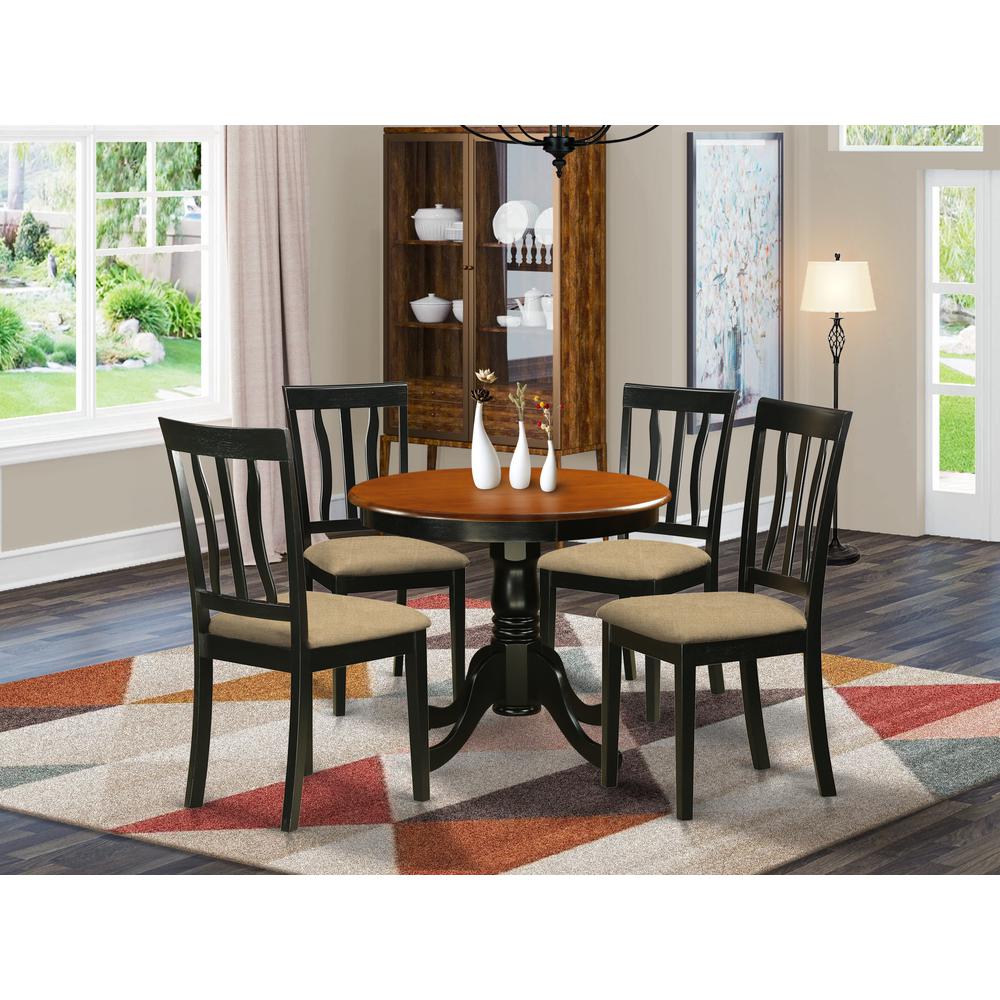 5 Pc Kitchen Table Set-Small Kitchen Table And 4 Kitchen Dining Chairs By East West Furniture | Dining Sets | Modishstore - 2