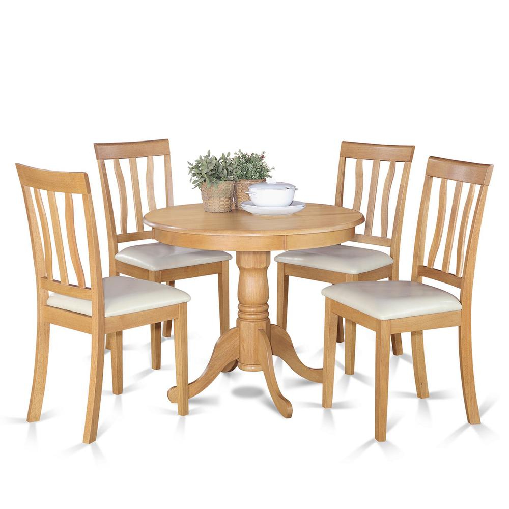 5 Pc Kitchen Table Set-Small Kitchen Table Plus 4 Dining Chairs By East West Furniture | Dining Sets | Modishstore - 2