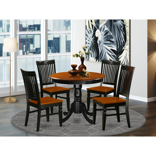 Dining Room Set Black & Cherry ANWE5-BCH-W By East West Furniture | Dining Sets | Modishstore