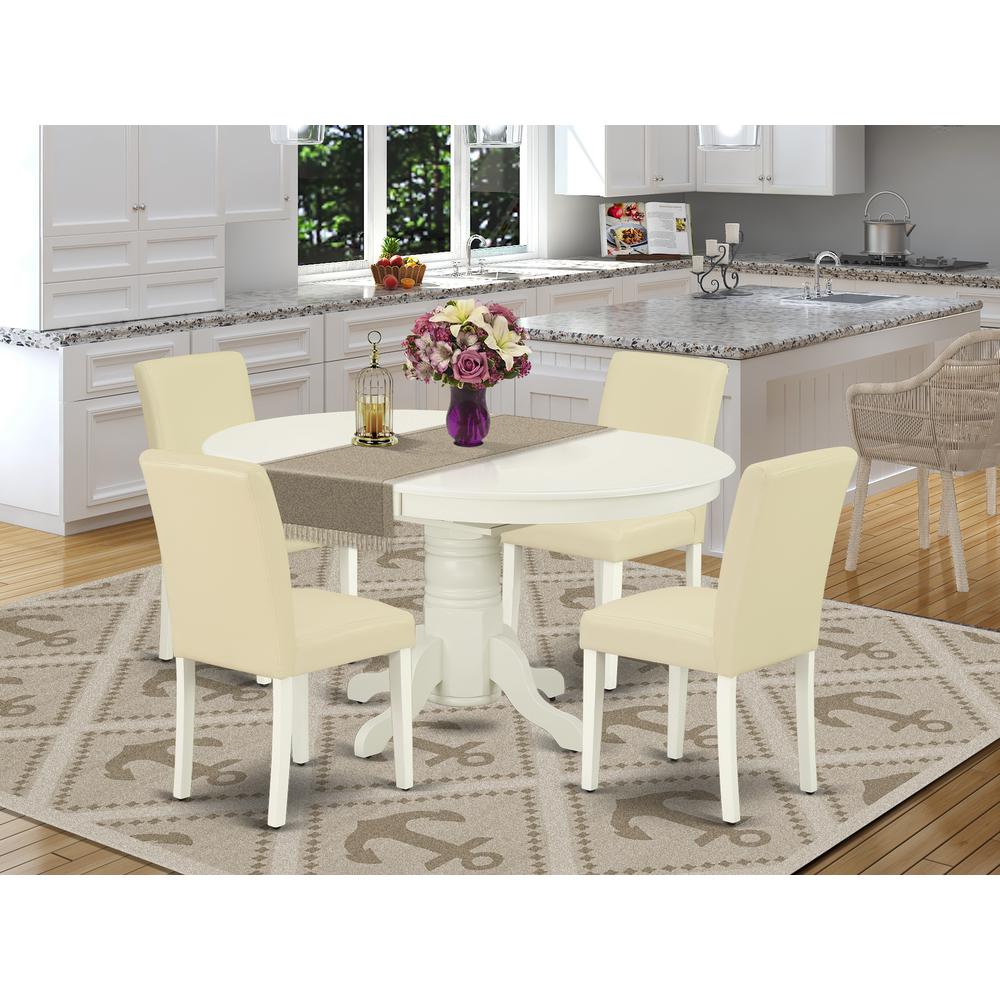 Dining Room Set Linen White AVAB5-LWH-64 By East West Furniture | Dining Sets | Modishstore
