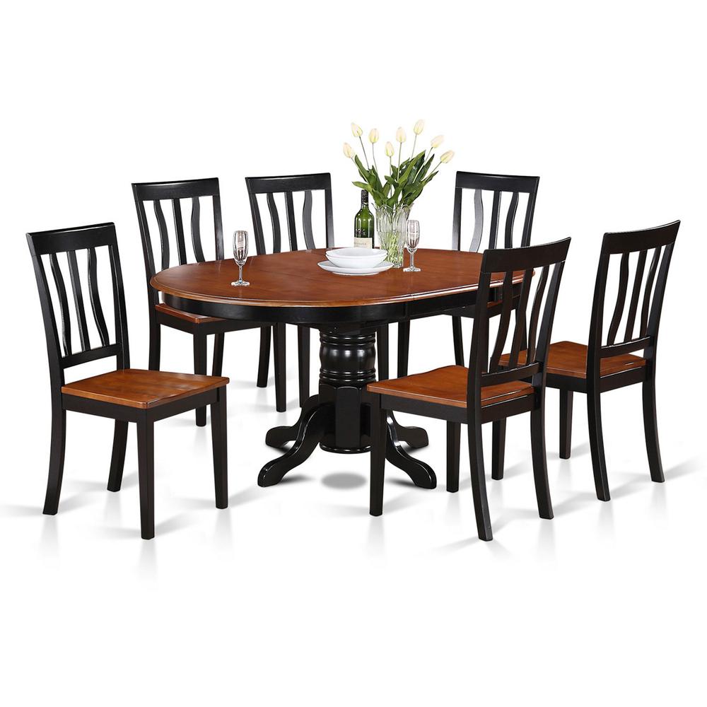 7 Pc Dining Room Set-Oval Table With Leaf And 6 Dining Chairs By East West Furniture | Dining Sets | Modishstore - 2