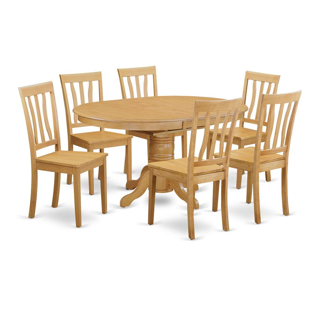 7 Pc Dining Room Set-Oval Dining With Leaf And 6 Dining Chairs By East West Furniture | Dining Sets | Modishstore - 2
