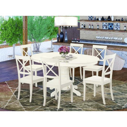 Dining Room Set Linen White AVBO7-LWH-W By East West Furniture | Dining Sets | Modishstore