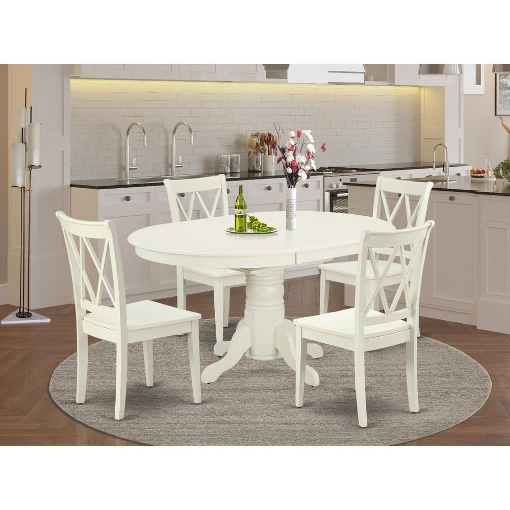 Dining Room Set Linen White AVCL5-LWH-W By East West Furniture | Dining Sets | Modishstore