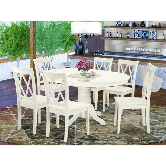 Dining Room Set Linen White AVCL7-LWH-W By East West Furniture | Dining Sets | Modishstore