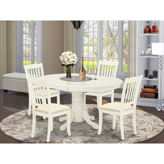 Dining Room Set Linen White AVDA5 - LWH - C By East West Furniture | Dining Sets | Modishstore