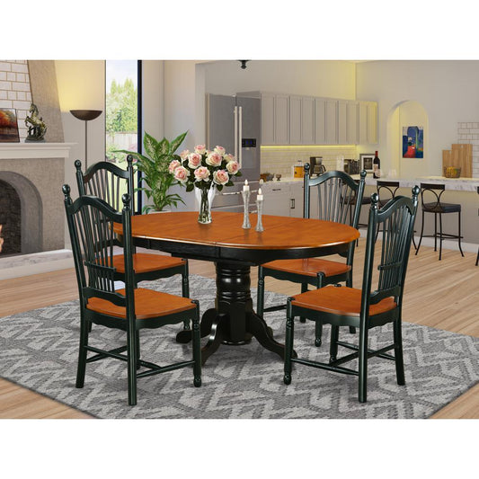 Dining Room Set Black & Cherry AVDO5-BCH-W By East West Furniture | Dining Sets | Modishstore