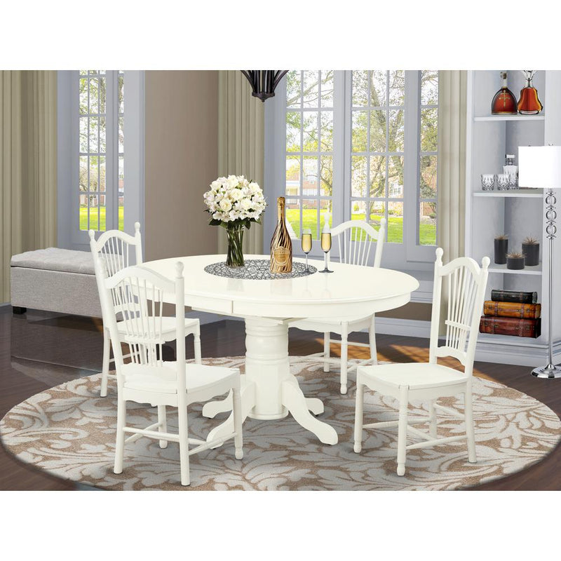 Dining Room Set Linen White AVDO5-LWH-W By East West Furniture | Dining Sets | Modishstore