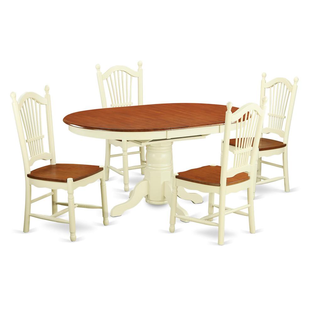 5 Pc Dining Room Set -Kitchen Dinette Table And 4 Dining Chairs By East West Furniture | Dining Sets | Modishstore - 2