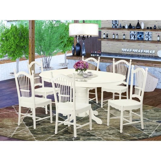 Dining Room Set Linen White AVDO7-LWH-W By East West Furniture | Dining Sets | Modishstore
