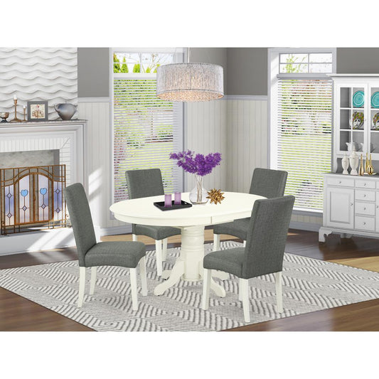 Dining Room Set Linen White AVDR5 - LWH - 07 By East West Furniture | Dining Sets | Modishstore