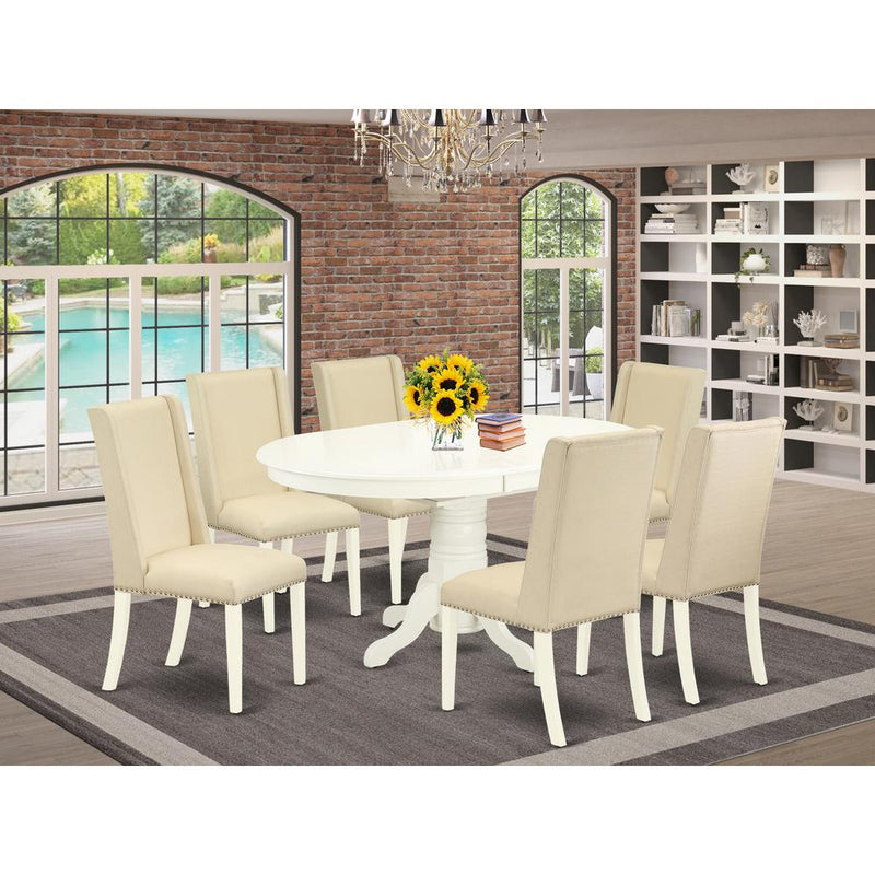 Dining Room Set Linen White AVFL7-LWH-01 By East West Furniture | Dining Sets | Modishstore