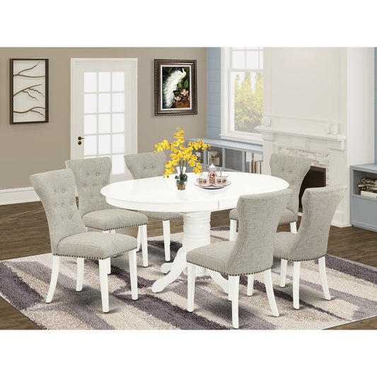 Dining Room Set Linen White AVGA7 - LWH - 35 By East West Furniture | Dining Sets | Modishstore