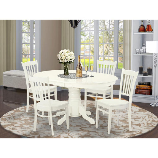 Dining Room Set Linen White AVGR5-LWH-W By East West Furniture | Dining Sets | Modishstore