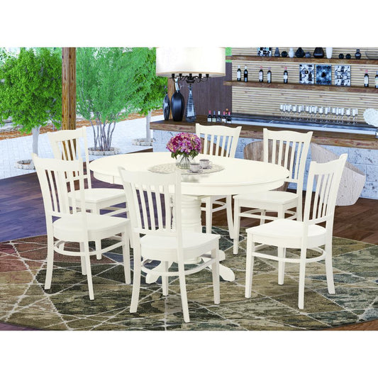 Dining Room Set Linen White AVGR7-LWH-W By East West Furniture | Dining Sets | Modishstore