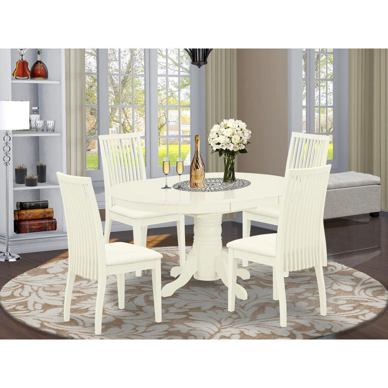 Dining Room Set Linen White AVIP5-LWH-C By East West Furniture | Dining Sets | Modishstore