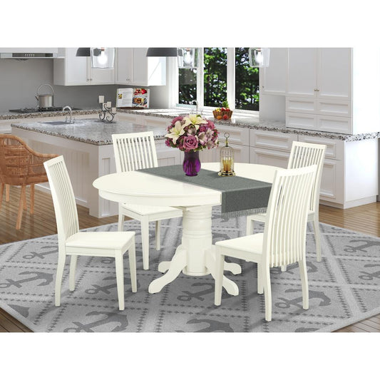 Dining Room Set Linen White AVIP5-LWH-W By East West Furniture | Dining Sets | Modishstore