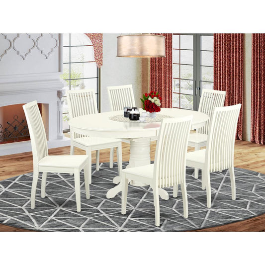 Dining Room Set Linen White AVIP7-LWH-W By East West Furniture | Dining Sets | Modishstore