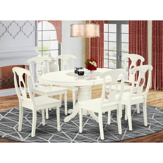 Dining Room Set Linen White AVKE7-LWH-W By East West Furniture | Dining Sets | Modishstore