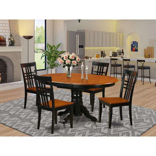 Dining Room Set Black & Cherry AVLG5-BCH-W By East West Furniture | Dining Sets | Modishstore