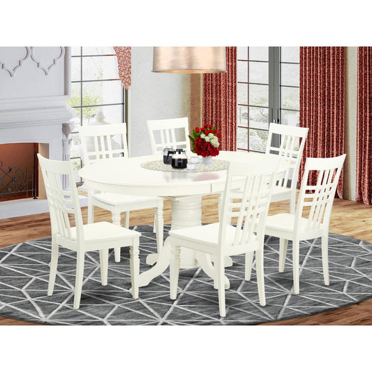 Dining Room Set Linen White AVLG7-LWH-W By East West Furniture | Dining Sets | Modishstore