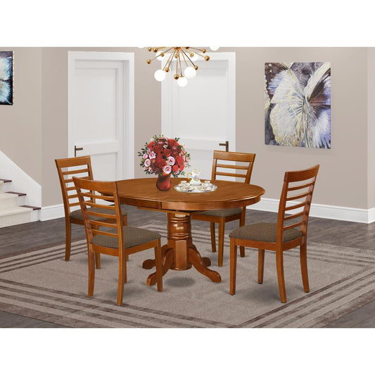 5 Pc Dining Room Set-Oval Dining Table And 4 Dining Chairs By East West Furniture | Dining Sets | Modishstore