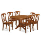 7 Pc Dining Table With Leaf And 6 Wood Kitchen Chairs In Saddle Brown By East West Furniture | Dining Sets | Modishstore - 2